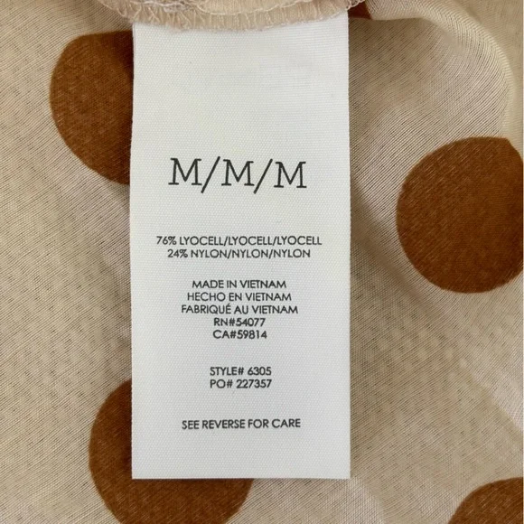 CAbi Classic Collared S/S Shirt Sheer Cream Rust Polka Dots Button Front M - Picture 6 of 8